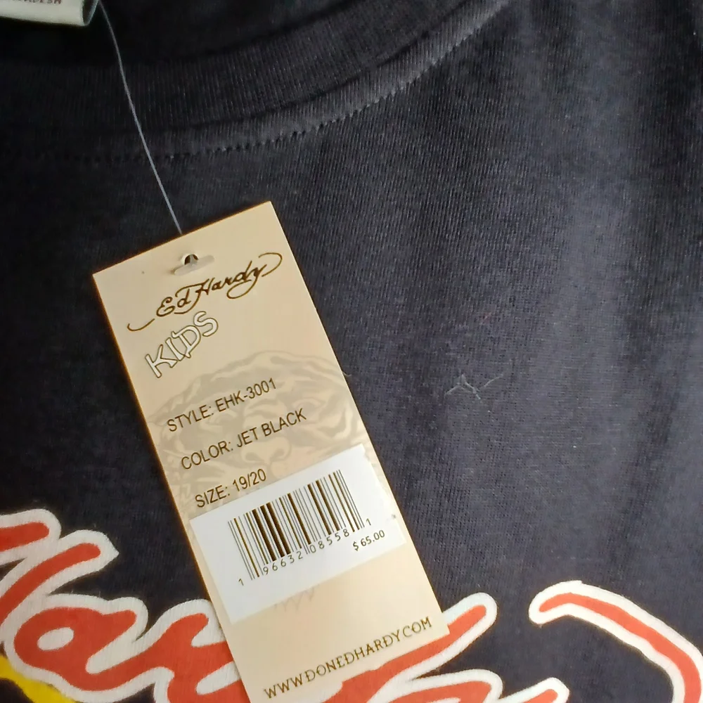 Ed Hardy Kids Tiger Graphic Tee – Size 19/20 (Jet Black) 100% Cotton - Picture 3 of 10